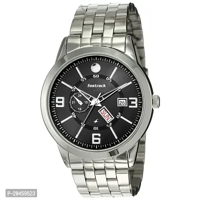 DD003SM Black Strap Silver Chain Premium Analog Timepiece For Boys  Men