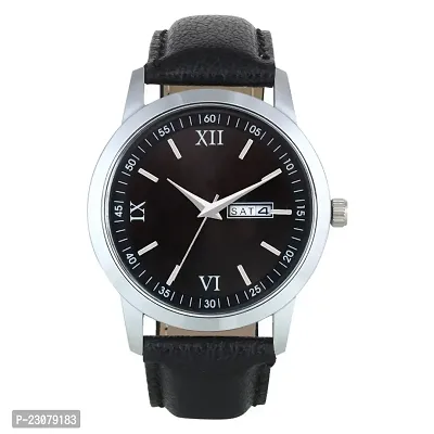 Day  Date Functioning Giomex 330SL01 Dial Black Strap Leather Black Premium Analog Timepiece For Boys  Men