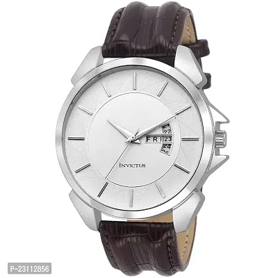 Latest Designer Watch 351SL01 Dial White Strap Leather Black Analog Wrist Watch For Boys  Men-thumb0