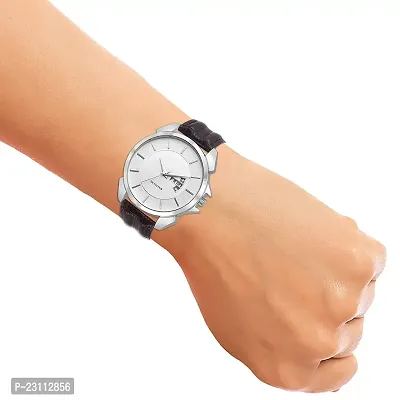 Latest Designer Watch 351SL01 Dial White Strap Leather Black Analog Wrist Watch For Boys  Men-thumb4