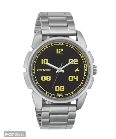 Premium Analog Wrist Watch 3124SM03 Dial Black Strap Stainless Steel Chain For Boys  Man