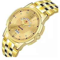 Latest Trendy Watch Dial Gold With Golden Chain Premium Analog Wrist Watch For Boys  Men-thumb1