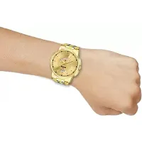 Latest Trendy Watch Dial Gold With Golden Chain Premium Analog Wrist Watch For Boys  Men-thumb3