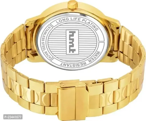 Latest Trendy Watch Dial Gold With Golden Chain Premium Analog Wrist Watch For Boys  Men-thumb5