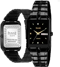 Latest Premium Analog Watch Dial All Black With Black Chain Analog Wrist Watch For Boys  Men-thumb1