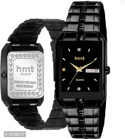 Latest Premium Analog Watch Dial All Black With Black Chain Analog Wrist Watch For Boys  Men-thumb2