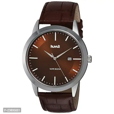Latest Trendy Watch Dial Brown Strap Leather Brown Premium Analog Wrist Watch For Boys  Men-thumb0
