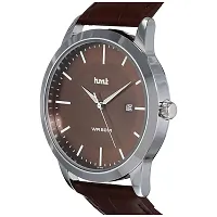 Latest Trendy Watch Dial Brown Strap Leather Brown Premium Analog Wrist Watch For Boys  Men-thumb1