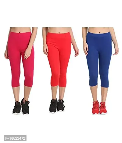 Organic Cotton Capri (3/4) Legging Pack of 2 - Bitz ( Magenta and Blue Bird  ) | AtoZeshop.com