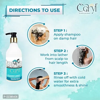Caryl 300ml Anti Dandruff Shampoo Infused with Fludipure 8g, Cinnamon Oil  Coffee Extract Clears Dandruff Flakes, Purifies Scalp  Reduces Scalp Irritation Suitable for Men and Women-thumb3