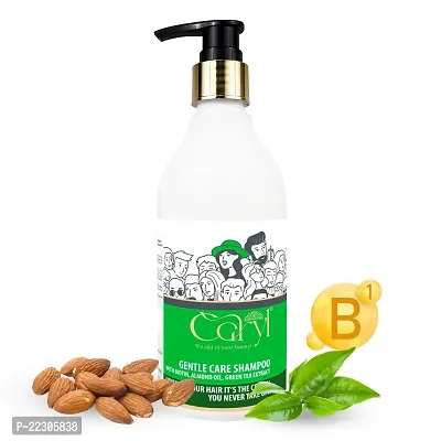 Caryl 300 ml Gentle Care Sulfate free Shampoo Cleanses and Restores Hair Shine Enriched with Biotin, Almond Oil  Green Tea Extract Suitable for Men  Women-thumb0