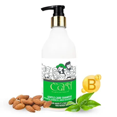 Caryl 300 ml Gentle Care Sulfate free Shampoo Cleanses and Restores Hair Shine Enriched with Biotin, Almond Oil  Green Tea Extract Suitable for Men  Women