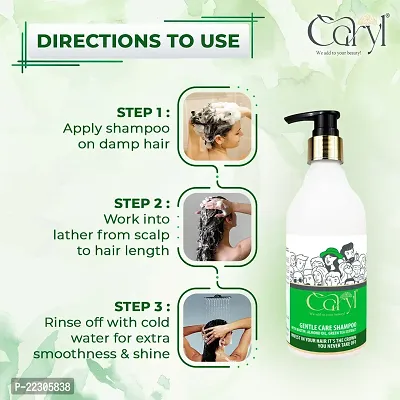 Caryl 300 ml Gentle Care Sulfate free Shampoo Cleanses and Restores Hair Shine Enriched with Biotin, Almond Oil  Green Tea Extract Suitable for Men  Women-thumb5
