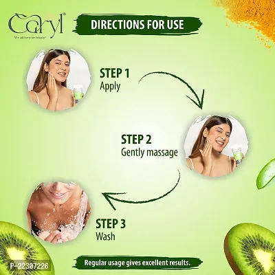Caryl 100 ML Fresh  Glow Face Wash With Aloe Vera,Turmeric Extract  Kiwi Fruit Extract - Cleansing Skin Whitening Facial Foam Paraben Free -Men and Women Suitable for All Skin Types-thumb3