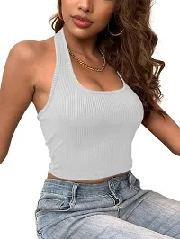 Classic Cotton Solid Crop Top for Womens-thumb3