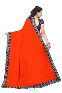 kalpana creation Women's Chiffon Saree with Blouse Piece (najmin, Orange)-thumb2