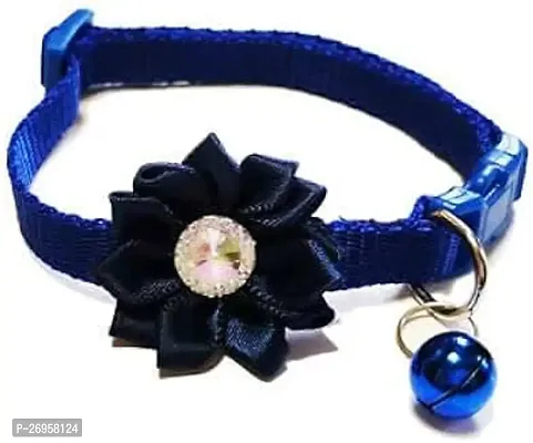 Stylish Dark Blue Paw Cat Collar With Bell