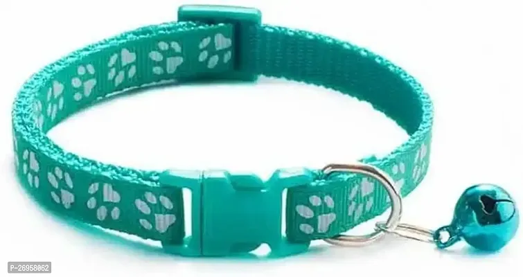 Stylish Turquoise Paw Cat Collar With Bell-thumb0