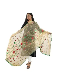 Stylish Beige Organza Dupattas For Women-thumb2