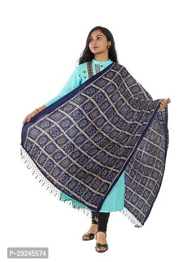 Stylish Navy Blue Chinnon Dupattas For Women-thumb0