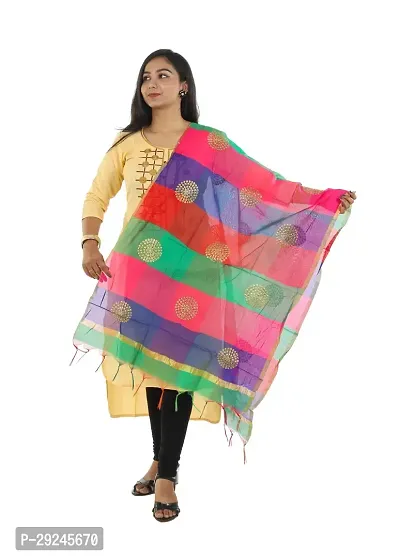 Stylish Multicoloured Chanderi Silk Dupattas For Women