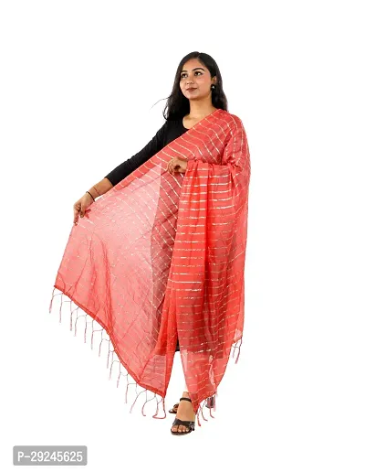 Stylish Peach Chanderi Silk Dupattas For Women-thumb3