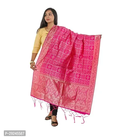 Stylish Pink Jacquard Dupattas For Women-thumb0