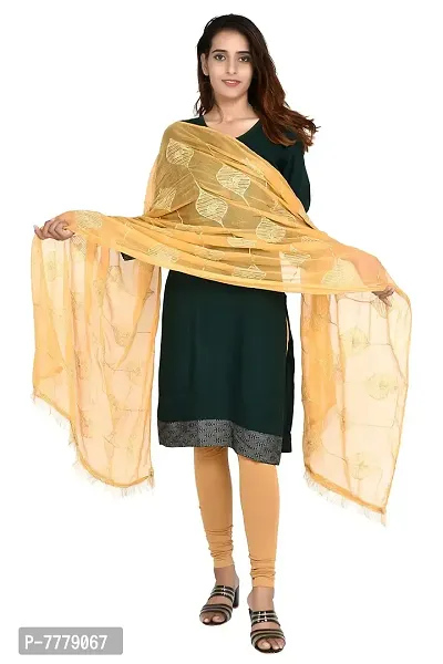 SNARA Women's S1008 Beige Chiffon Dupatta-thumb0