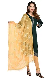 SNARA Women's S1008 Beige Chiffon Dupatta-thumb2