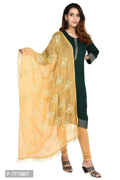 SNARA Women's S1008 Beige Chiffon Dupatta-thumb3