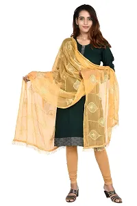 SNARA Women's S1008 Beige Chiffon Dupatta-thumb1