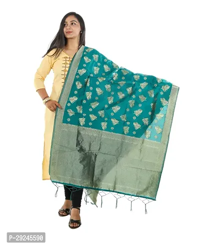 Stylish Green Jacquard Dupattas For Women-thumb0