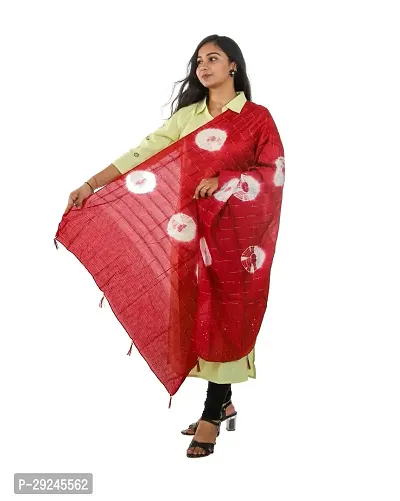 Stylish Red Chanderi Silk Dupattas For Women-thumb3