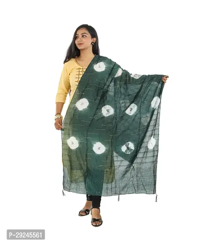 Stylish Green Chanderi Silk Dupattas For Women
