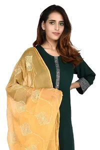 SNARA Women's S1008 Beige Chiffon Dupatta-thumb3