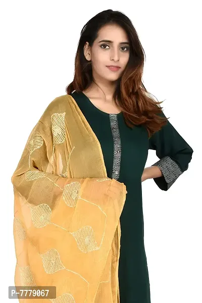 SNARA Women's S1008 Beige Chiffon Dupatta-thumb4