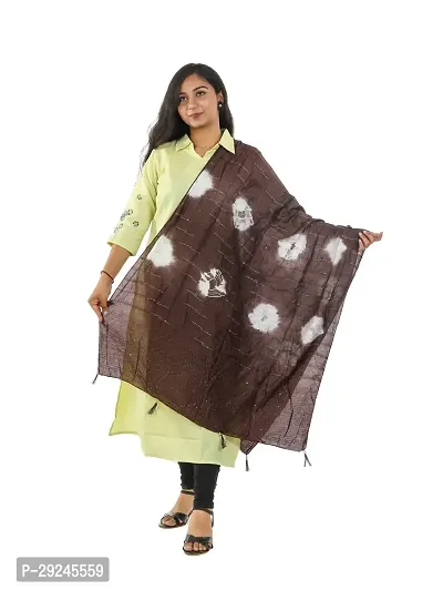 Stylish Brown Chanderi Silk Dupattas For Women