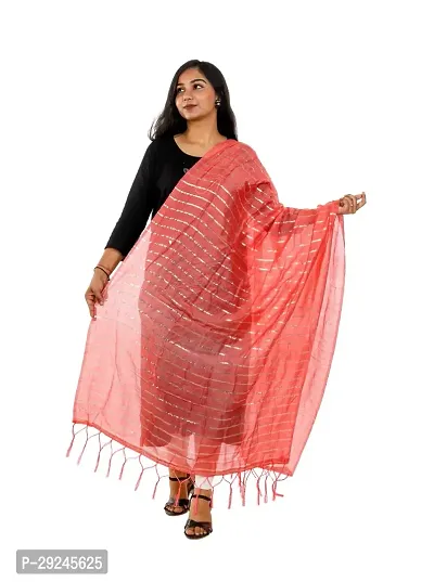 Stylish Peach Chanderi Silk Dupattas For Women-thumb0