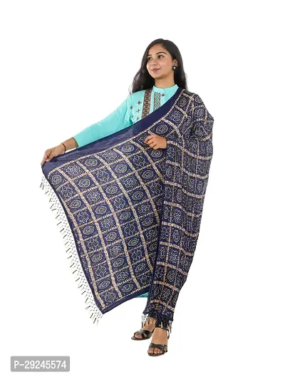 Stylish Navy Blue Chinnon Dupattas For Women-thumb3