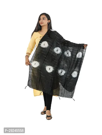 Stylish Black Chanderi Silk Dupattas For Women