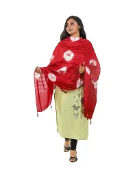 Stylish Red Chanderi Silk Dupattas For Women-thumb1