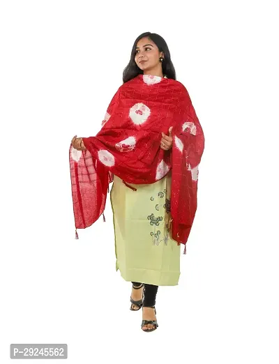 Stylish Red Chanderi Silk Dupattas For Women-thumb2