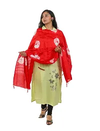 Stylish Red Chanderi Silk Dupattas For Women-thumb1