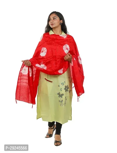 Stylish Red Chanderi Silk Dupattas For Women-thumb2