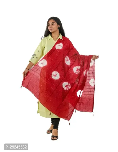 Stylish Red Chanderi Silk Dupattas For Women