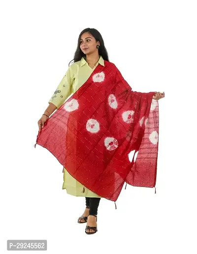 Stylish Red Chanderi Silk Dupattas For Women-thumb0