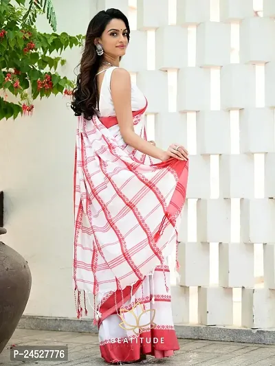 Classic  Khadi Cotton Saree With Blouse Piece-thumb4