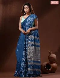 Beautiful Khadi Cotton Handloom Saree With Blouse Piece-thumb1