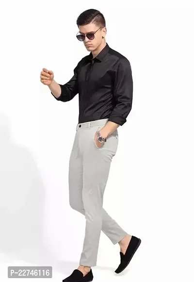 Stylish Men Lycra Mid-Rise Casual Trouser-thumb0