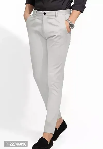 Stylish Men Lycra Mid-Rise Casual Trouser